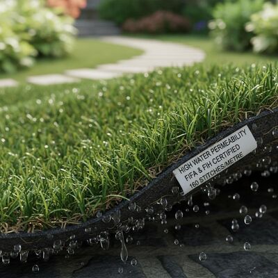 Alta permeabilità all'acqua Paesaggio Erba artificiale ad alta densità Non tossica