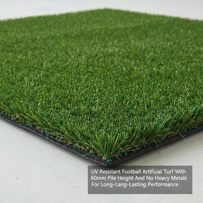 Grasseto artificiale per calcio resistente ai raggi UV con altezza di 60 mm e senza metalli pesanti per prestazioni durature