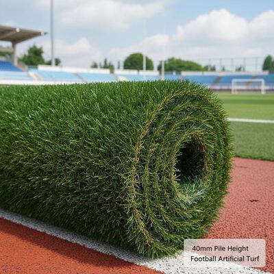 Erba sintetica da calcio con altezza del pelo di 40 mm, 12000 Dtex e resistenza ai raggi UV per campi sportivi