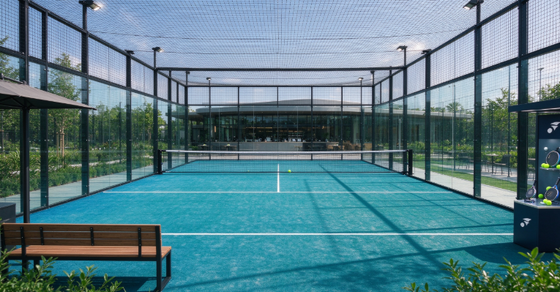 Erba sintetica per padel certificata FEP, altezza ciuffo 12 mm, alta densità, per campi professionali
